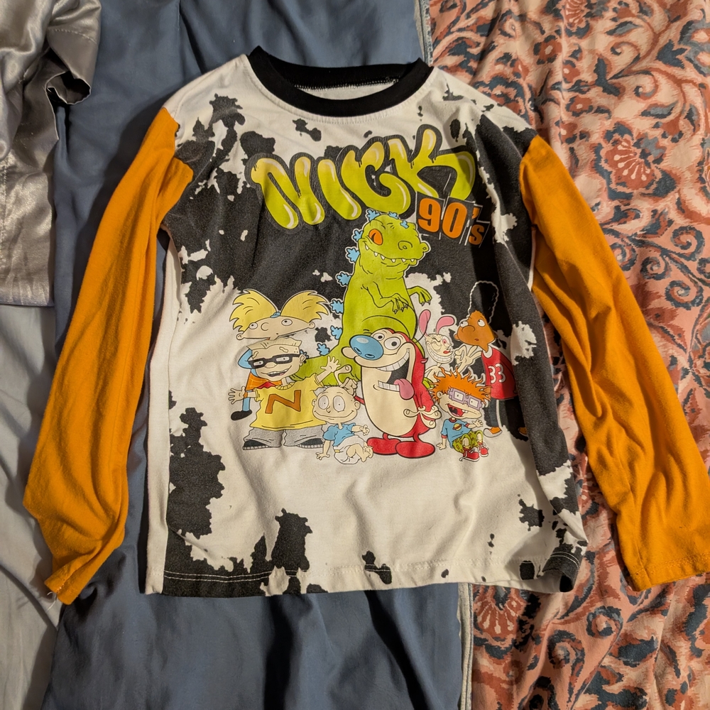 Nickelodeon Black and White Long Sleeve Tee